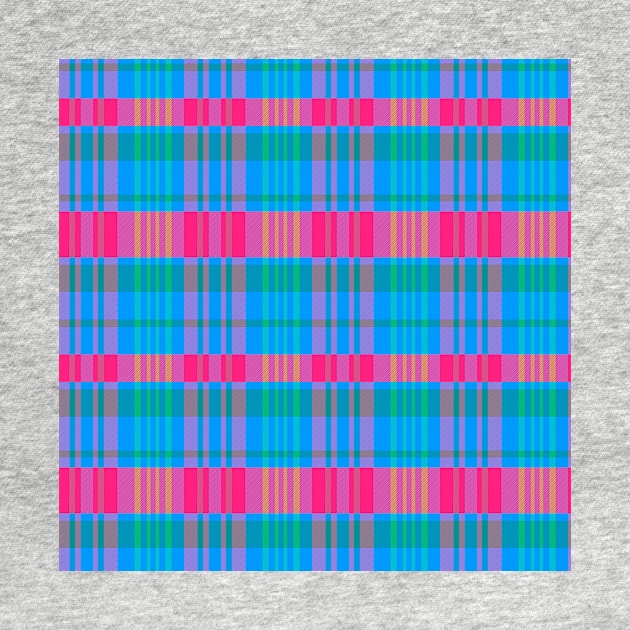 Neon Aesthetic Calan 2 Hand Drawn Textured Plaid Pattern by GenAumonier